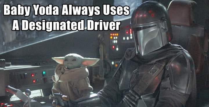 The meme is a humorous image featuring the character Baby Yoda from the Star Wars series, sitting in the cockpit of the Millennium Falcon, with the ship's pilot, Han Solo, in the background. The text overlayed on the image reads "Baby Yoda: I know more about flying than you do."